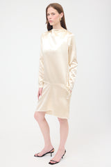 Celine Satin Raw Trim Shift Dress
