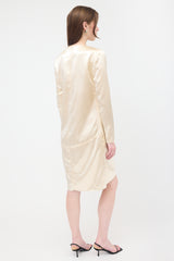 Celine Satin Raw Trim Shift Dress