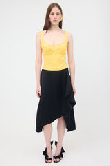 JW Anderson Knit & Satin Asymmetrical Dress