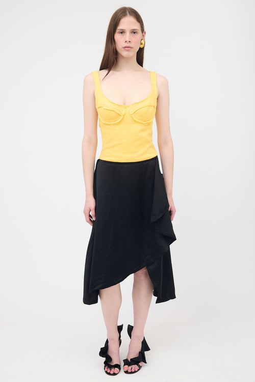 JW Anderson Knit & Satin Asymmetrical Dress