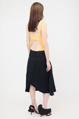 JW Anderson Knit & Satin Asymmetrical Dress
