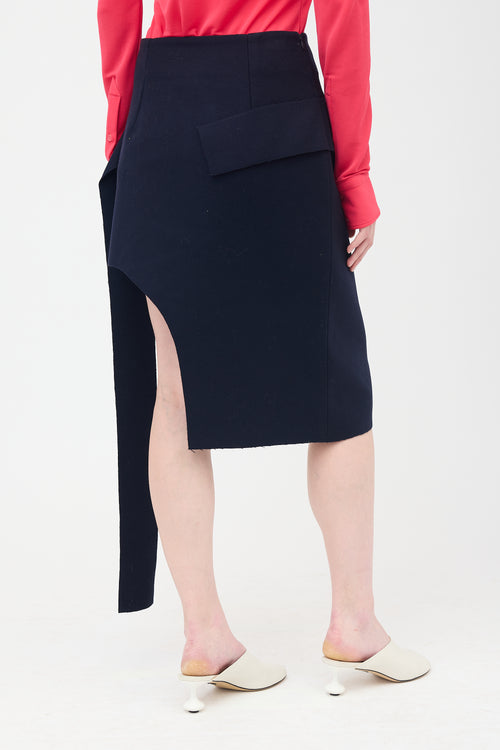 Jacquemus FW 2015 Wool Asymmetrical Skirt