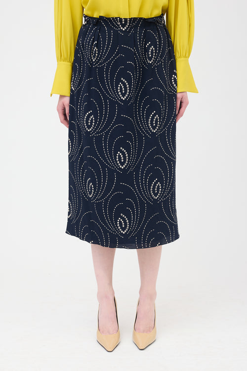 Prada SS 2024 Crepe Printed Skirt