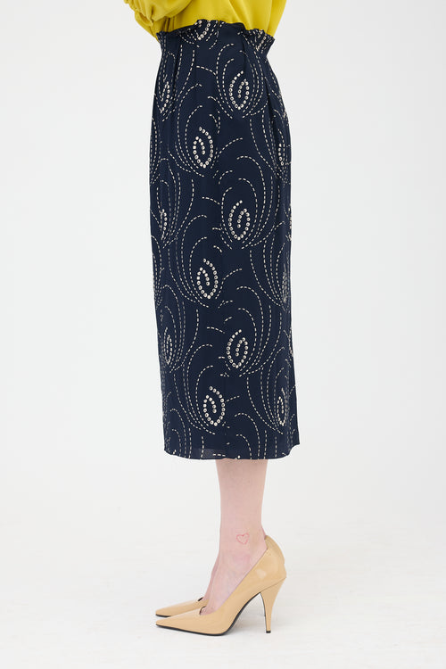 Prada SS 2024 Crepe Printed Skirt