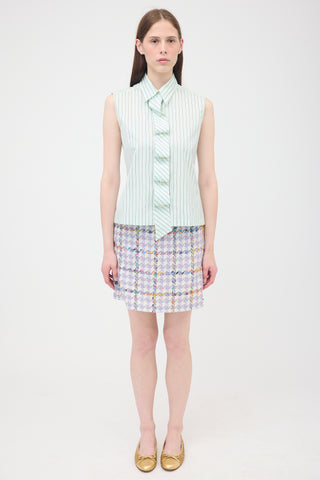 Chanel SS 2002 Pinstripe Sleeveless Shirt