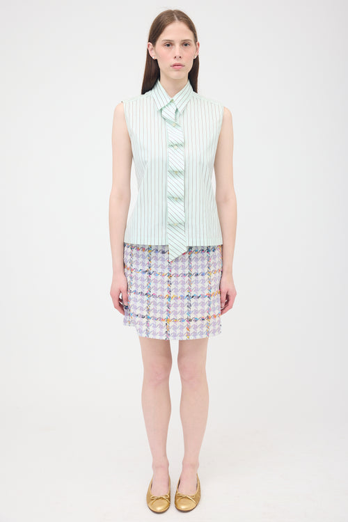 Chanel SS 2002 Pinstripe Sleeveless Shirt