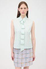 Chanel SS 2002 Pinstripe Sleeveless Shirt