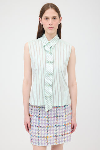 Chanel SS 2002 Pinstripe Sleeveless Shirt