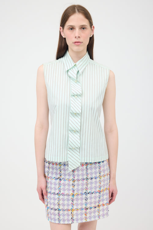 Chanel SS 2002 Pinstripe Sleeveless Shirt