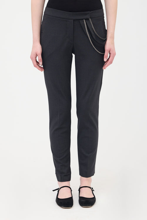 Brunello Cucinelli Wool Monili Slim Leg Trouser