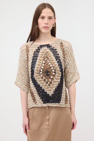 Brunello Cucinelli Crochet Sequin Sweater