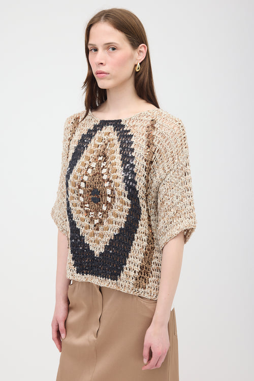 Brunello Cucinelli Crochet Sequin Sweater
