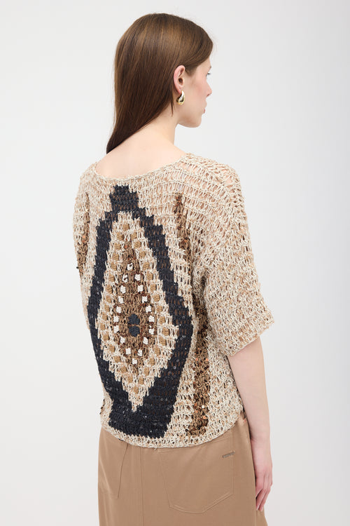 Brunello Cucinelli Crochet Sequin Sweater