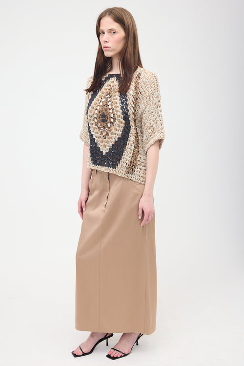 Brunello Cucinelli Satin Midi Skirt