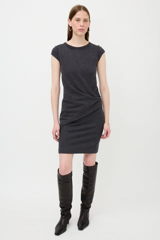 Brunello Cucinelli Wool Knit Draped Dress