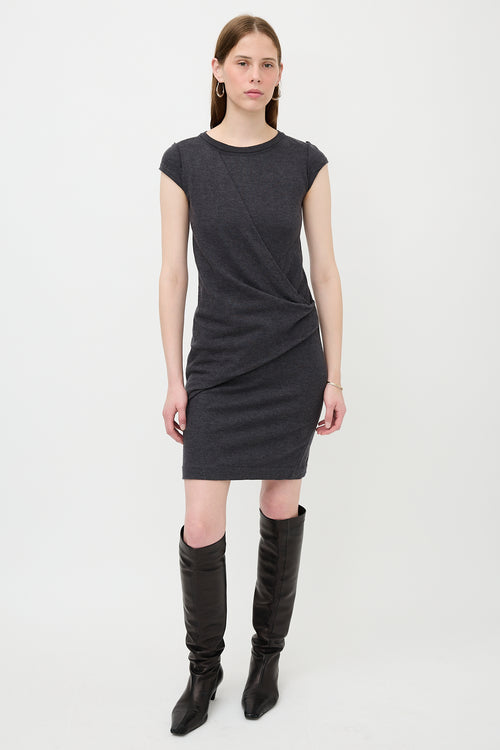 Brunello Cucinelli Wool Knit Draped Dress