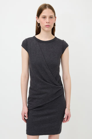 Brunello Cucinelli Wool Knit Draped Dress