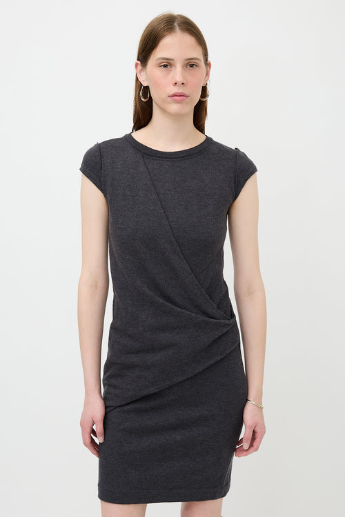 Brunello Cucinelli Wool Knit Draped Dress