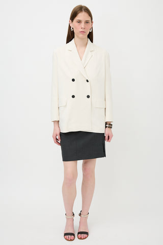 The Row Crepe Double Breasted Blazer