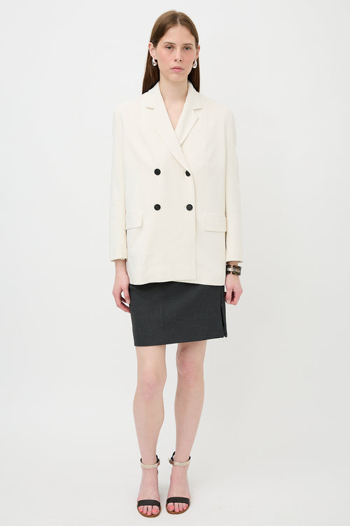 The Row Crepe Double Breasted Blazer