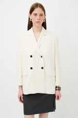 The Row Crepe Double Breasted Blazer