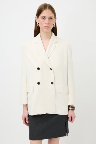 The Row Crepe Double Breasted Blazer
