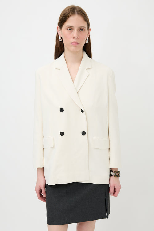 The Row Crepe Double Breasted Blazer