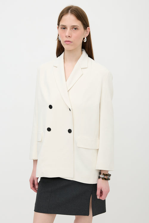 The Row Crepe Double Breasted Blazer