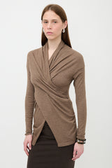 Brunello Cucinelli Cashmere Knit Draped Sweater