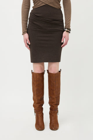 Brunello Cucinelli Knit Ruched Skirt