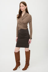 Brunello Cucinelli Knit Ruched Skirt