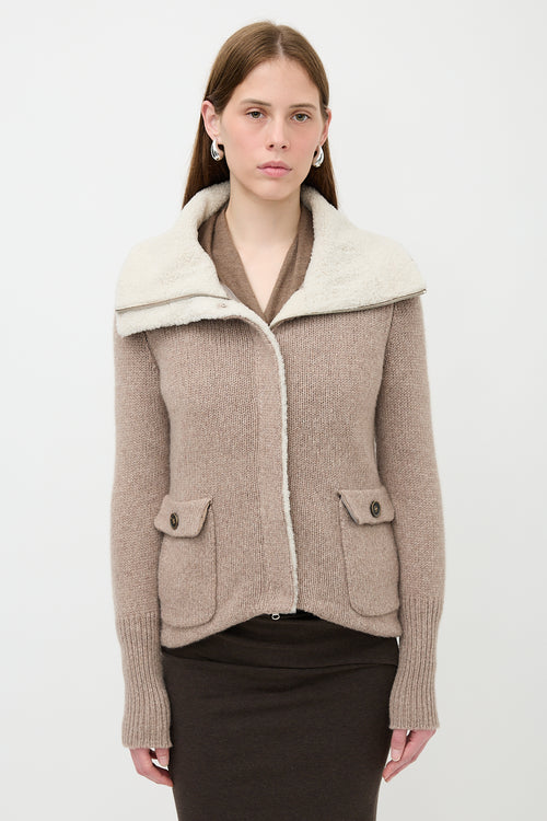 Brunello Cucinelli Cashmere Knit Zip Jacket