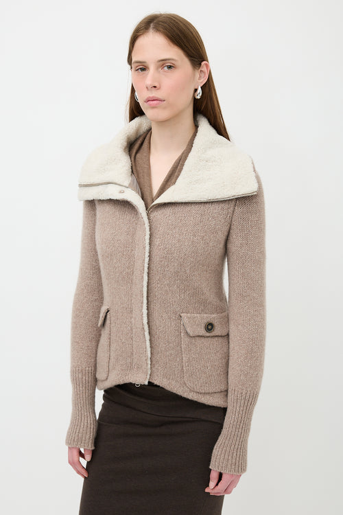 Brunello Cucinelli Cashmere Knit Zip Jacket