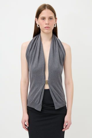 Brunello Cucinelli Knit Draped Cut Out Vest