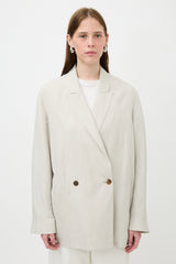The Row Silk & Linen Nat Blazer