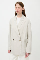 The Row Silk & Linen Nat Blazer