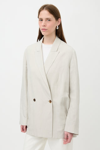 The Row Silk & Linen Nat Blazer
