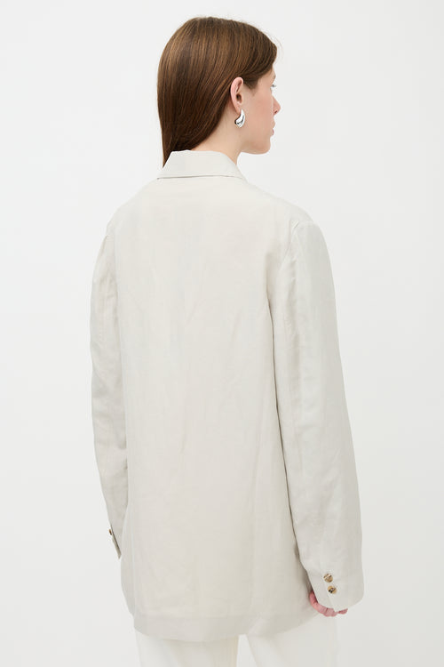 The Row Silk & Linen Nat Blazer