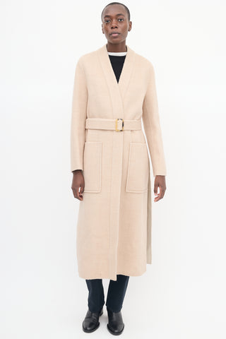 Joseph Beige Wool Belted Coat