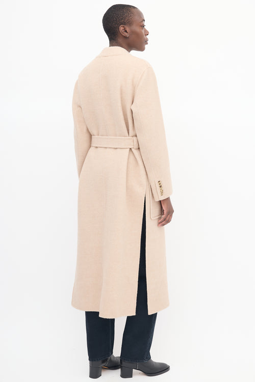 Joseph Beige Wool Belted Coat