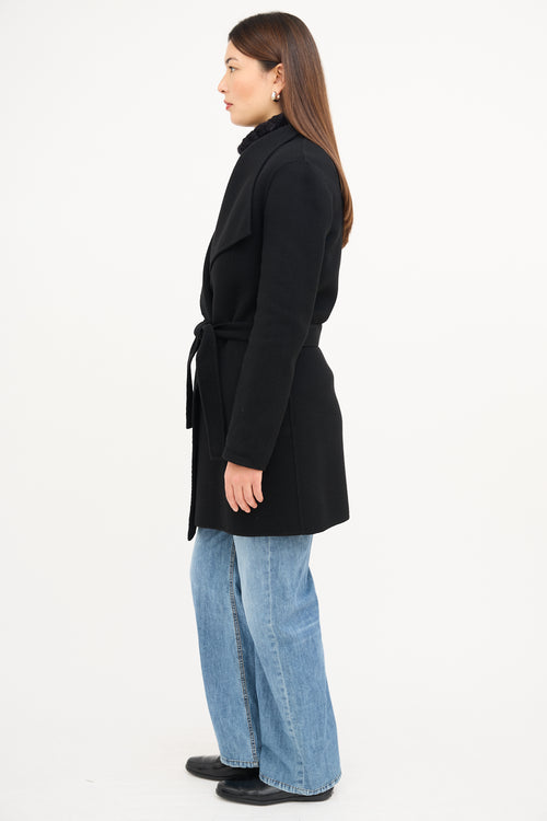 Joseph Black Double Cashmere Lisa Long Coat