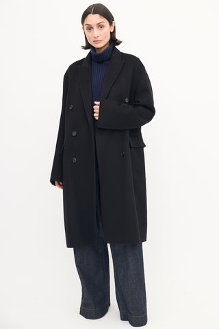 Joseph Black Wool Carles Double Face Coat