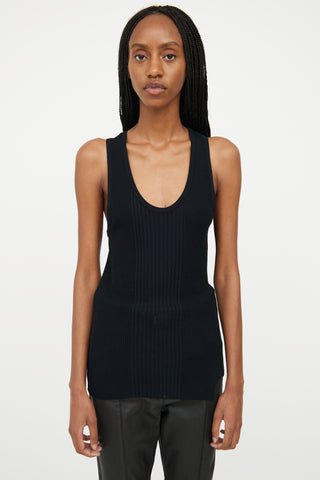 Jean Paul Gaultier Black Ribbed Tank Top