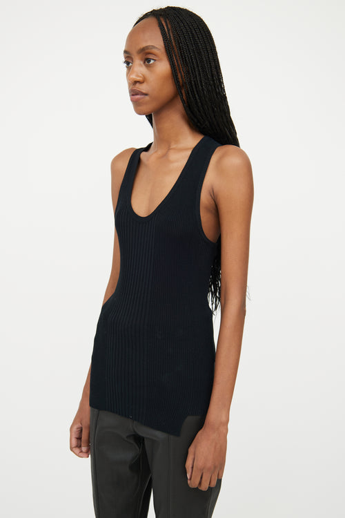 Jean Paul Gaultier Black Ribbed Tank Top