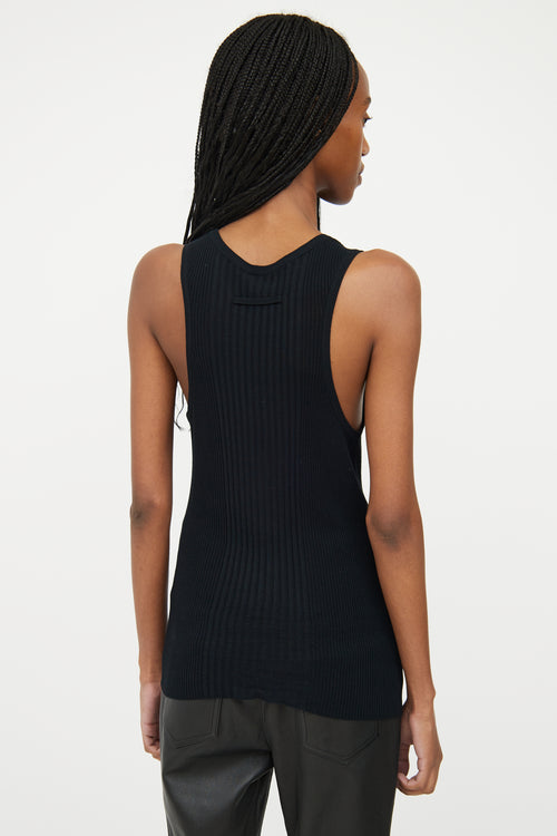 Jean Paul Gaultier Black Ribbed Tank Top