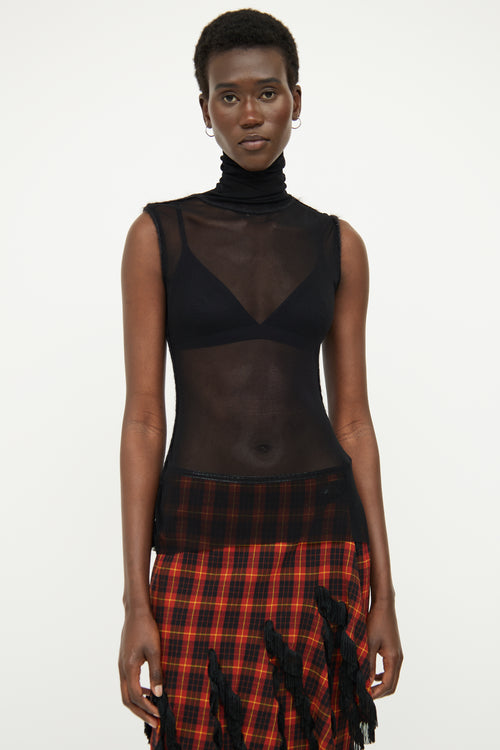 Jean Paul Gaultier Black Sheer Sleeveless Top