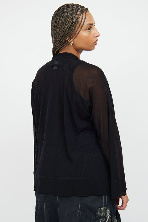 Soleil Black Sheer Zip Jacket