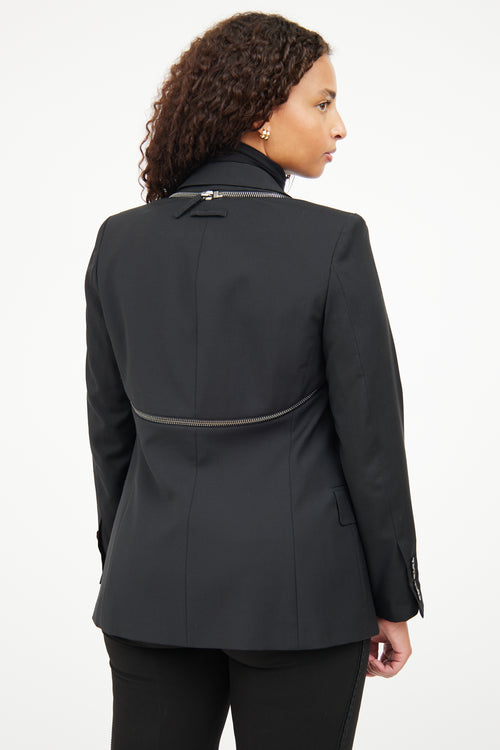 Jean Paul Gaultier Black Zip Detail Blazer