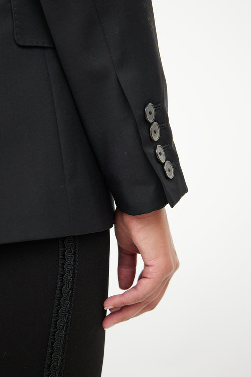 Jean Paul Gaultier Black Zip Detail Blazer