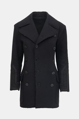 Jean Paul Gaultier Black Double Breasted Wool Pea Coat